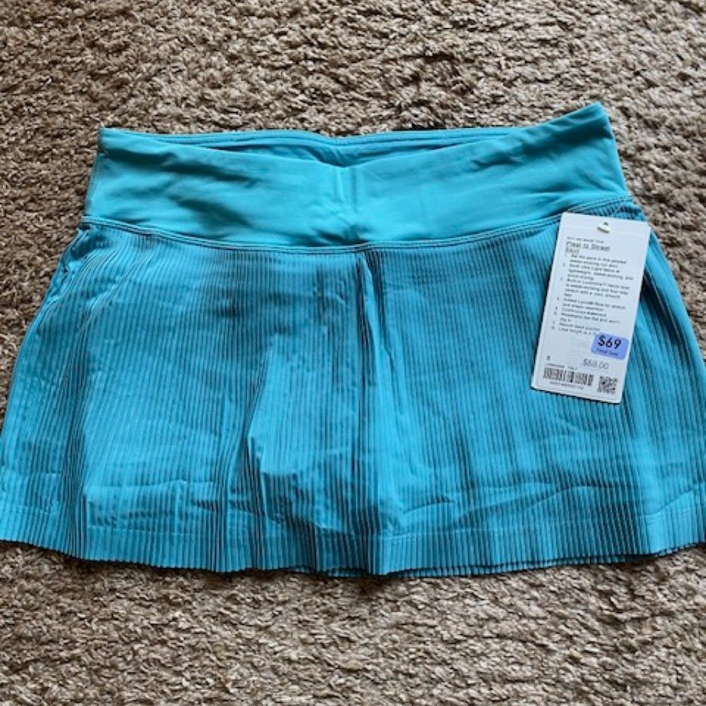 Lululemon Pleat to Street Skirt Skort Tidal Teal NWT